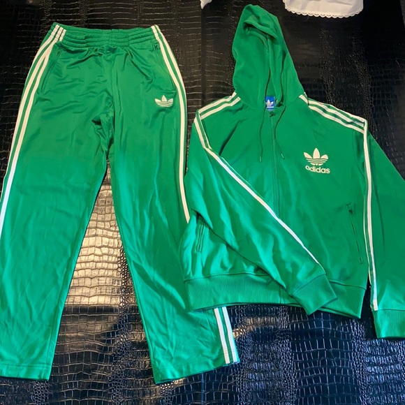 emerald green adidas tracksuit
